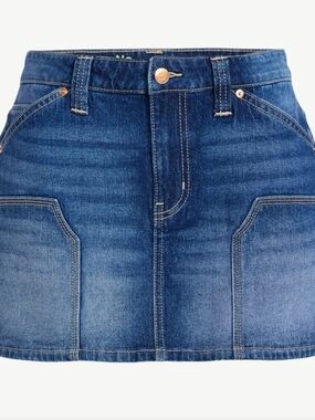No Boundaries Denim Carpenter Micro Mini Skirt, Women's